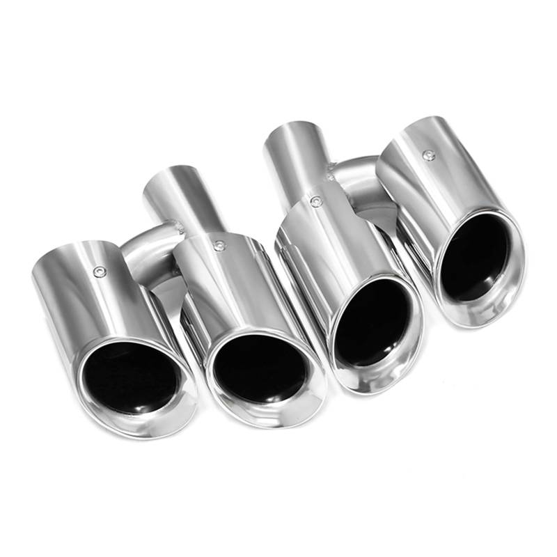 Auto Auspuff Endrohr Für Panamera 970 2010-2013 Für GTS Auspuffrohr Schalldämpfer Spitze Düse Auto Quad Auspuff Spitze Auto Auspuffrohr(Silver A) von Ropaix