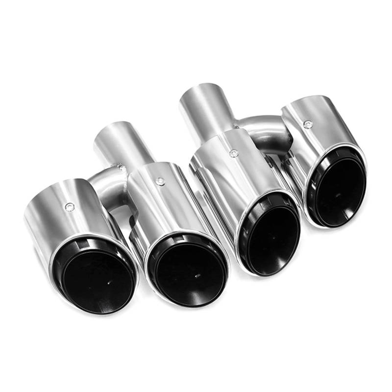 Auto Auspuff Endrohr Für Panamera 970 2010-2013 Für GTS Auspuffrohr Schalldämpfer Spitze Düse Auto Quad Auspuff Spitze Auto Auspuffrohr(Silver B) von Ropaix