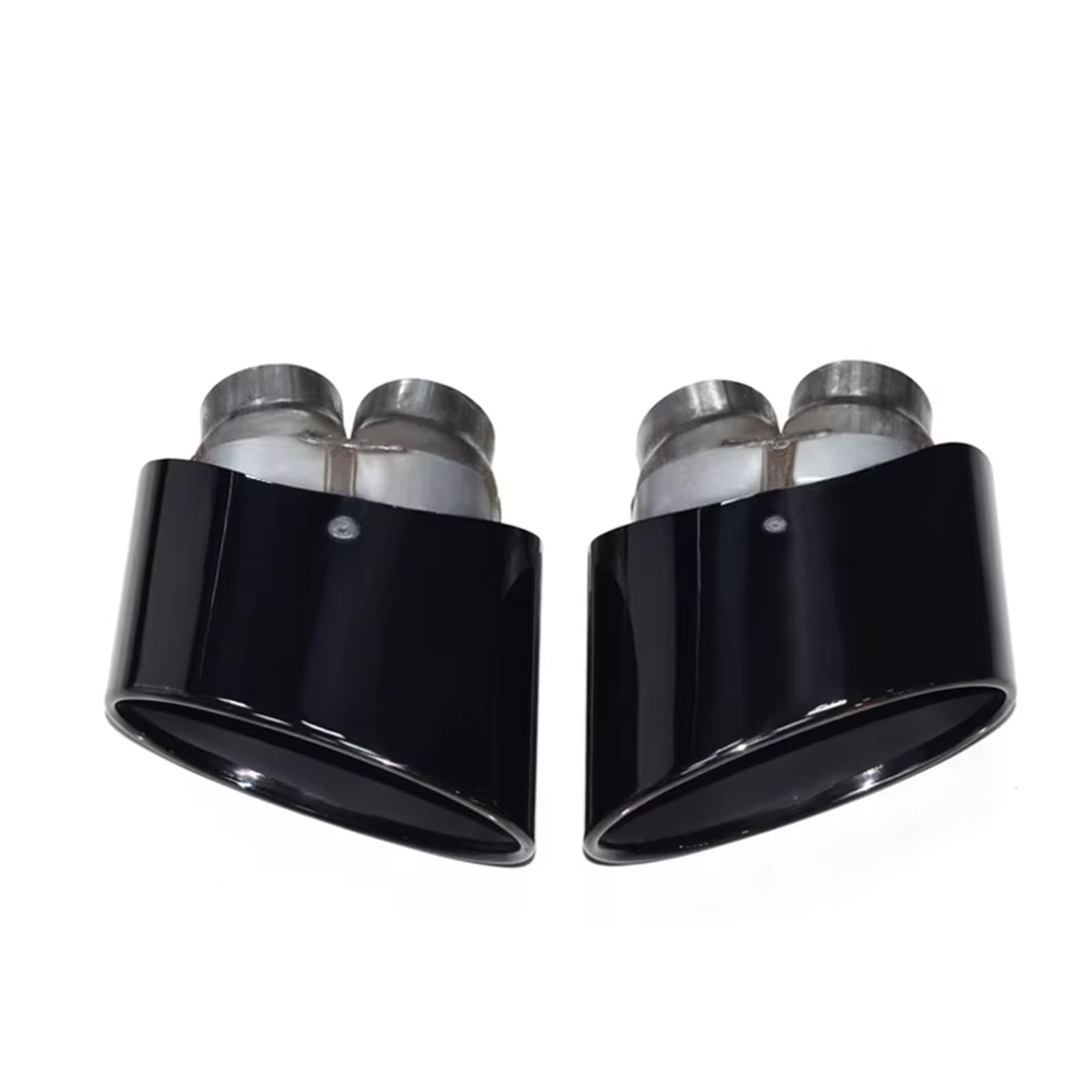 Auto Auspuff Endrohr Für RS3 RS4 RS4 RS5 RS6 S3 S4 S5 S6 Doppelte Innere Schalldämpferspitze Auspuffrohr Endrohr Auto Ovale Auspuffspitze Auto Auspuffrohr(Schwarz) von Ropaix