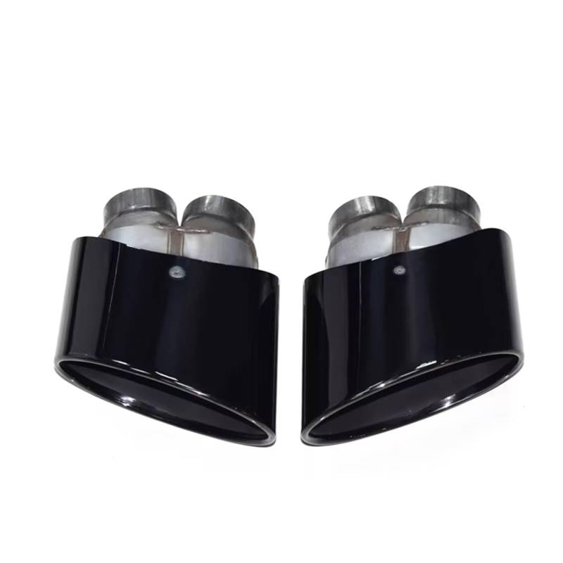 Auto Auspuff Endrohr Für RS3 RS4 RS4 RS5 RS6 S3 S4 S5 S6 Doppelte Innere Schalldämpferspitze Auspuffrohr Endrohr Auto Ovale Auspuffspitze Auto Auspuffrohr(Schwarz) von Ropaix