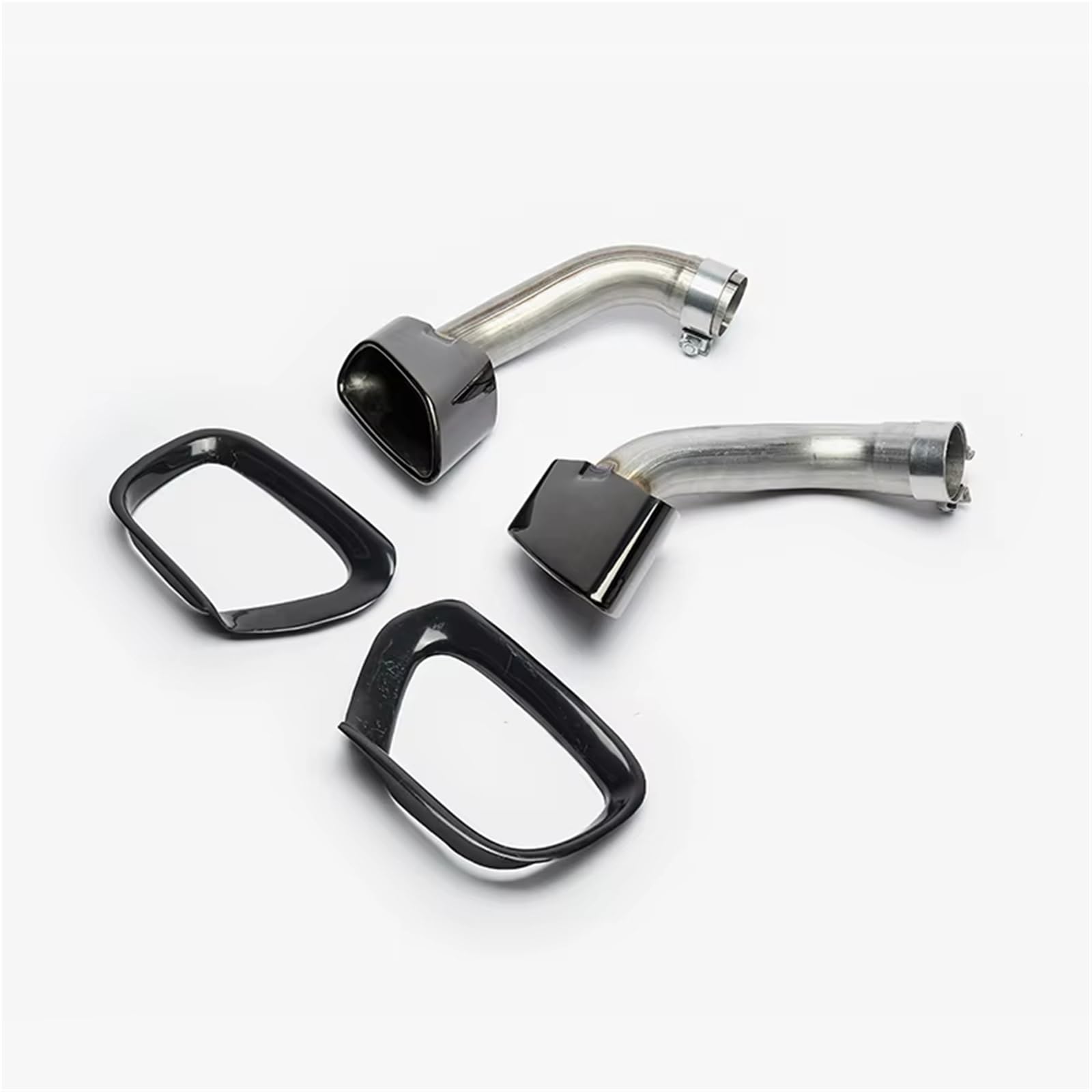 Auto Auspuff Endrohr Für X5 E70 2009–2011, Auto-Auspuffrohr, quadratisch, Schalldämpferspitze, Endrohr, 1 Set Auspuffspitze Auto Auspuffrohr(Schwarz) von Ropaix