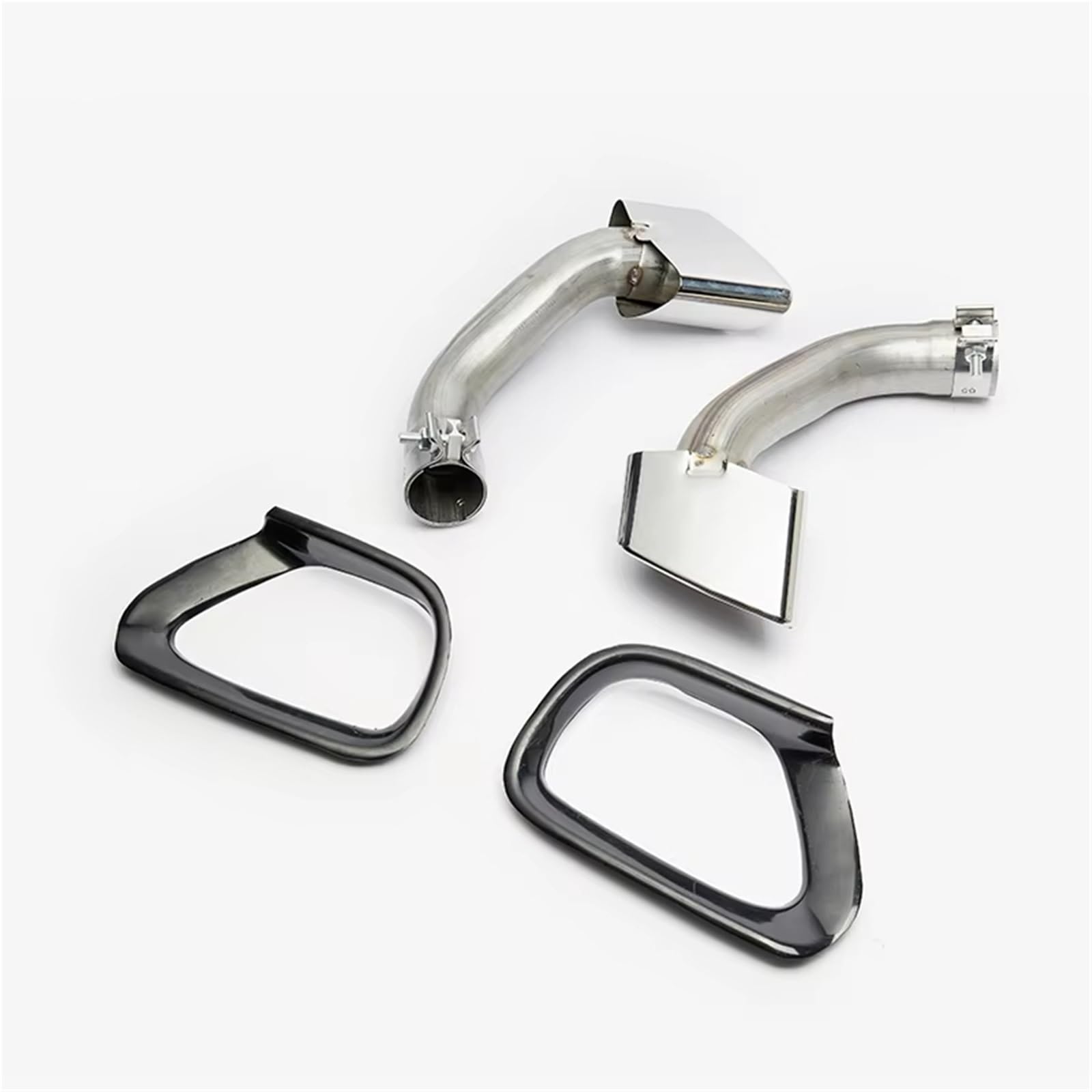 Auto Auspuff Endrohr Für X5 E70 2009–2011, Auto-Auspuffrohr, quadratisch, Schalldämpferspitze, Endrohr, 1 Set Auspuffspitze Auto Auspuffrohr(Silber) von Ropaix