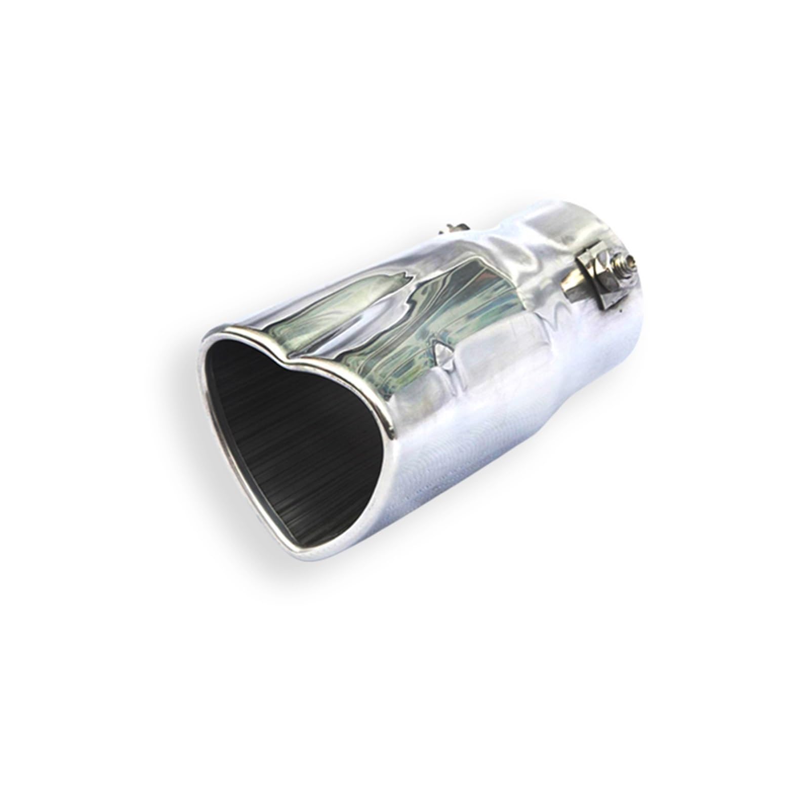 Auto Auspuff Endrohr Für universelle Auto-Endrohr-Schalldämpferspitze, 1 Stück, 60 mm, herzförmiger Auspuffrohr-Schalldämpfer Auto Auspuffrohr(Dark Grey) von Ropaix