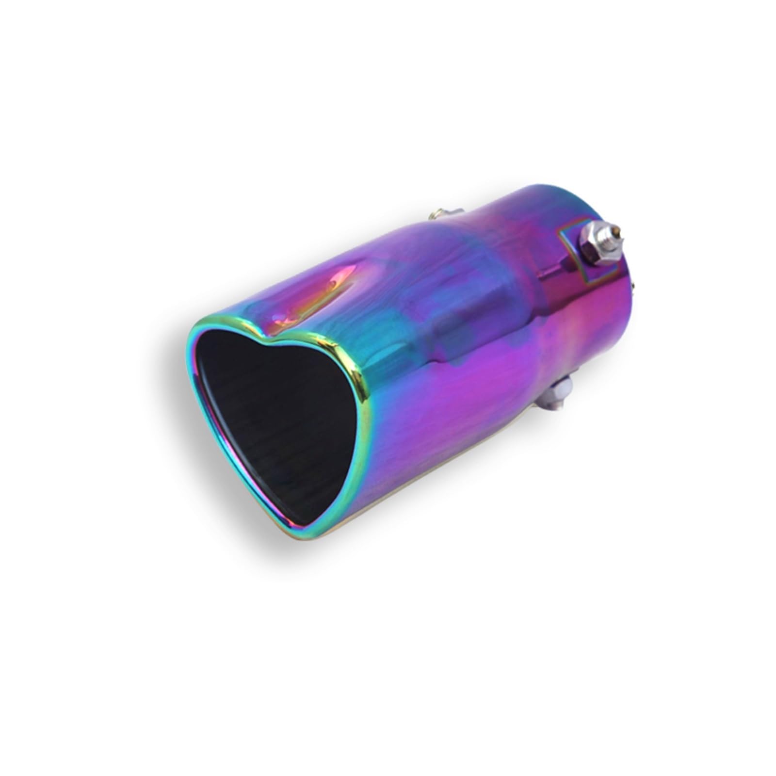 Auto Auspuff Endrohr Für universelle Auto-Endrohr-Schalldämpferspitze, 1 Stück, 60 mm, herzförmiger Auspuffrohr-Schalldämpfer Auto Auspuffrohr(Multi) von Ropaix