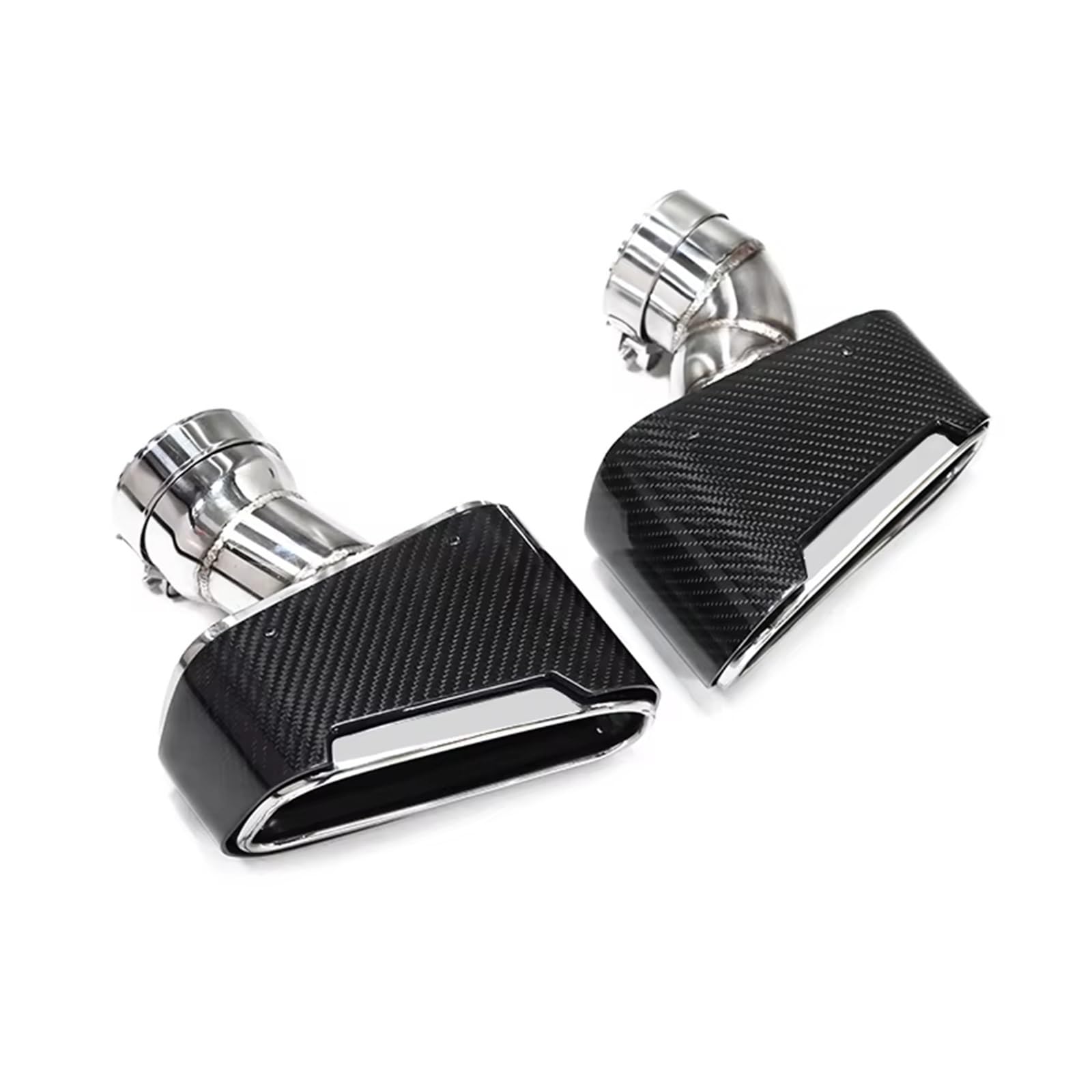 Auto Auspuff Endrohr for G30 G31 530i 528i Muffler Tip Tailpipe 1 Pair Carbon Fiber Car Exhaust Tip Auto Auspuffrohr(Silber) von Ropaix