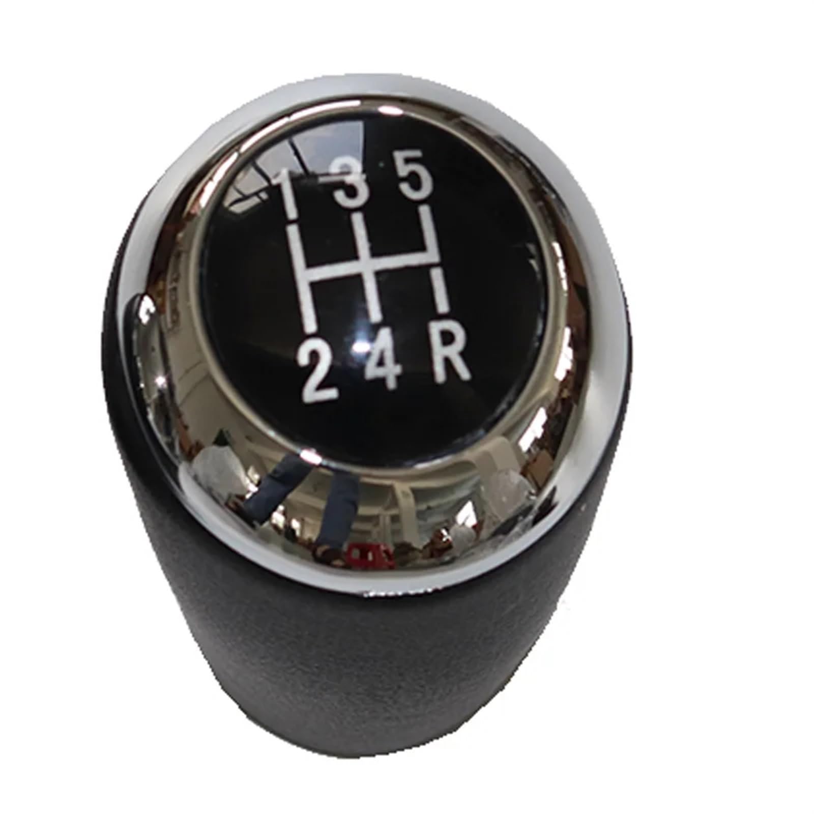 Ropaix SCHALTKNAUF KNOPF Für Mazda 5 CR CW 2008 2009 2010 PU-Leder Auto Shift Schaltknauf Hebel Gaitor Boot Abdeckung Schaltmanschette(5 Speed knob Chrome) von Ropaix