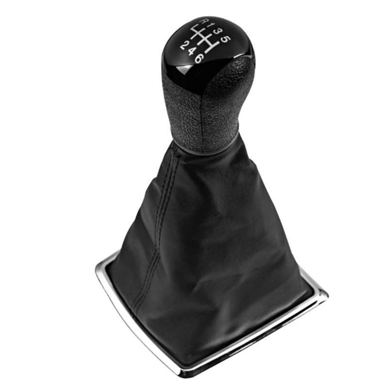 SCHALTKNAUF KNOPF Für Ford Für Focus 2 Für Mondeo MK2 2004 2005 2007 2008 2009 2010 2011 Auto Schaltknauf Schaltmanschette Gaitor Schalthebelmanschette Schaltmanschette(6 Speed Black) von Ropaix