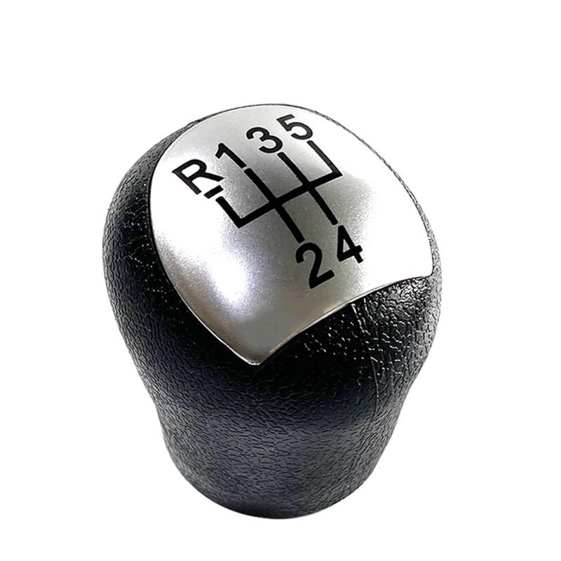 SCHALTKNAUF KNOPF Für Twingo Für Scenic Für Megane Für Laguna Für Kangoo Für Clio II 2 MK2 172 18 Für Phase Auto Schaltknauf Hebel Shifter Stick Stift Kopf Schaltmanschette(Glossy Silver) von Ropaix