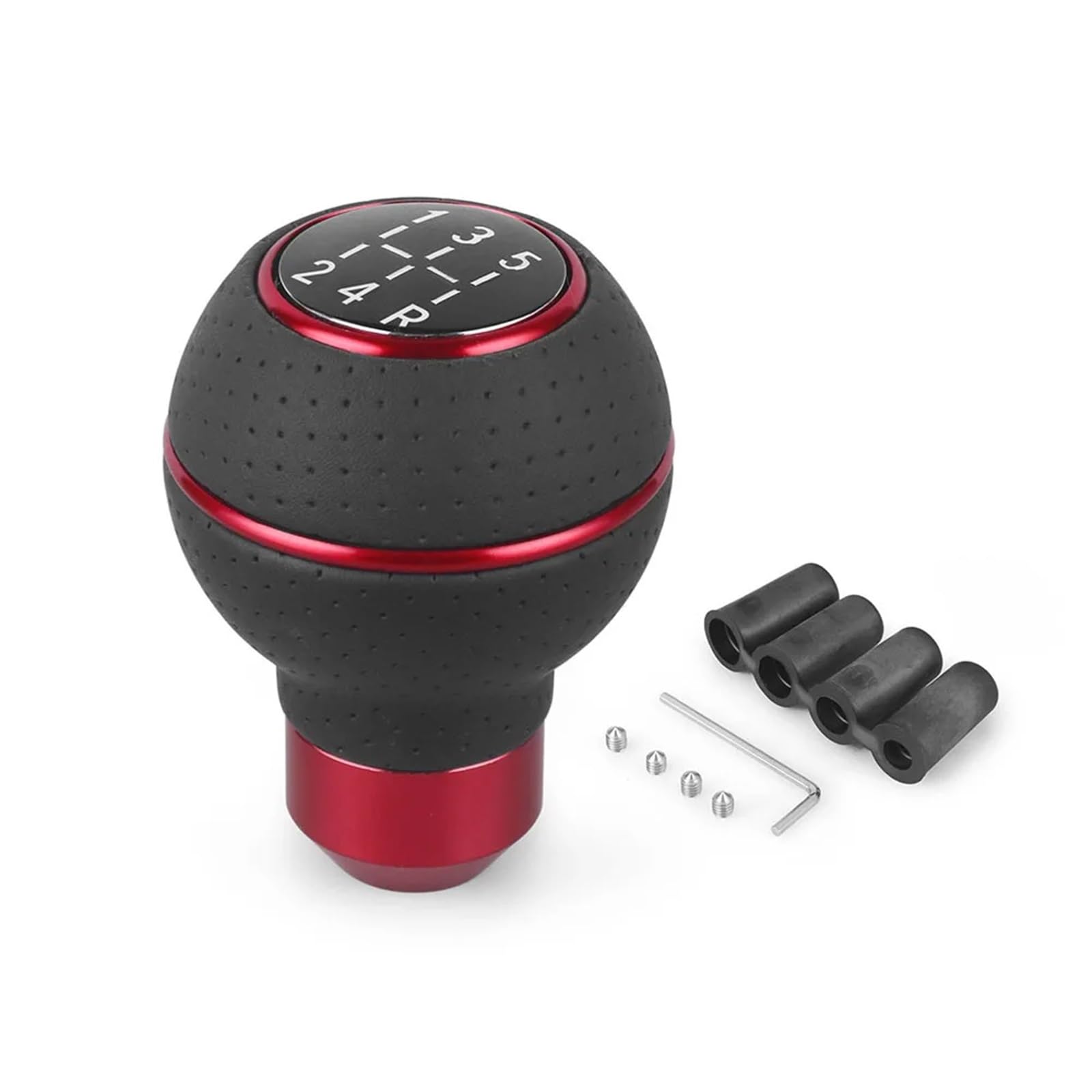 SCHALTKNAUF KNOPF Universal Auto Schaltknauf 5 Geschwindigkeit Für M8 M10 M11 M12 Schalthebel Getriebe Ebene Knopf Shift Kopf Schaltmanschette(Red) von Ropaix