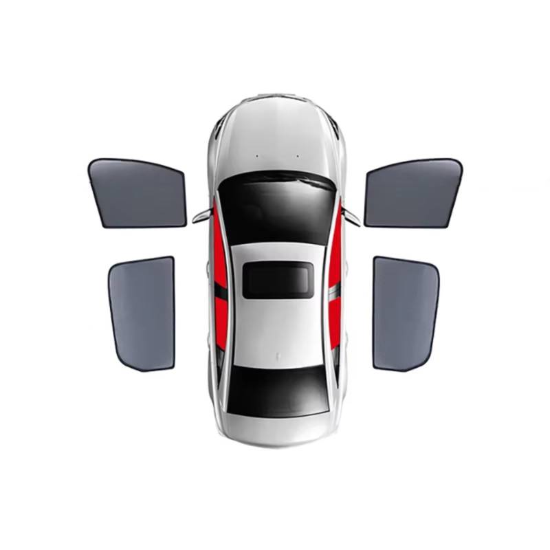 Sonnenschutz Auto Für Ford Für Fiesta Fließheck Magnetischer Auto-Sonnenschutz Visier Frontscheibenvorhang Abdeckung Hintere Seitenfenster Sonnenschutz Frontscheibenabdeckung(4 x Front Rear) von Ropaix