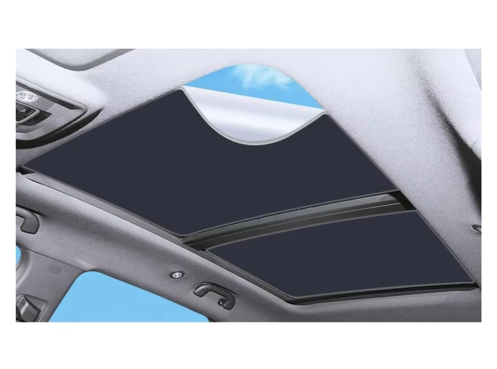 Sonnenschutz Auto Für I7 G70 2023-25 Elektrostatische Adsorption Schiebedach Sonnenschirm Dachfenster Rollo Schattierung Aufkleber Auto Dach Sonnenschirm Frontscheibenabdeckung(Schwarz) von Ropaix