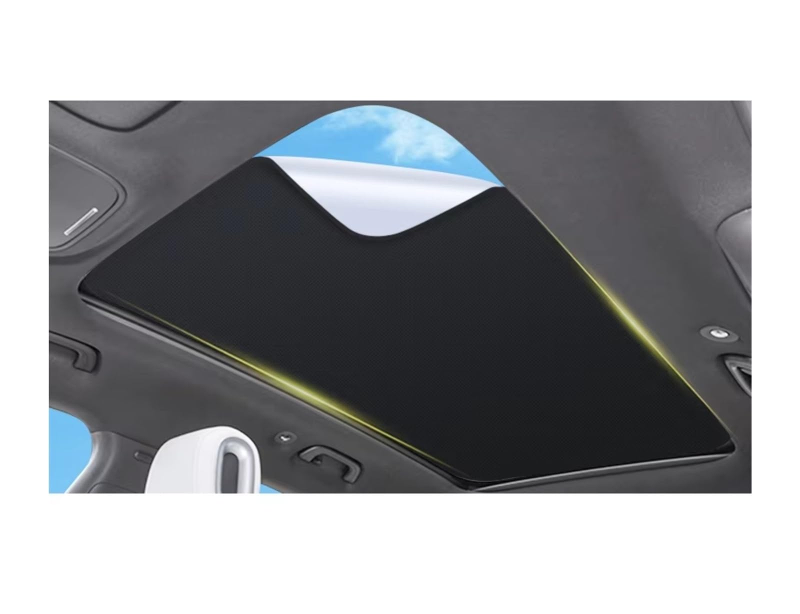 Sonnenschutz Auto Für IX I20 EV Auto Elektrostatische Adsorption Schiebedach Sonnenschirm Dachfenster Rollo Schattierung Aufkleber Dach Sonnenschirm Frontscheibenabdeckung(Schwarz) von Ropaix
