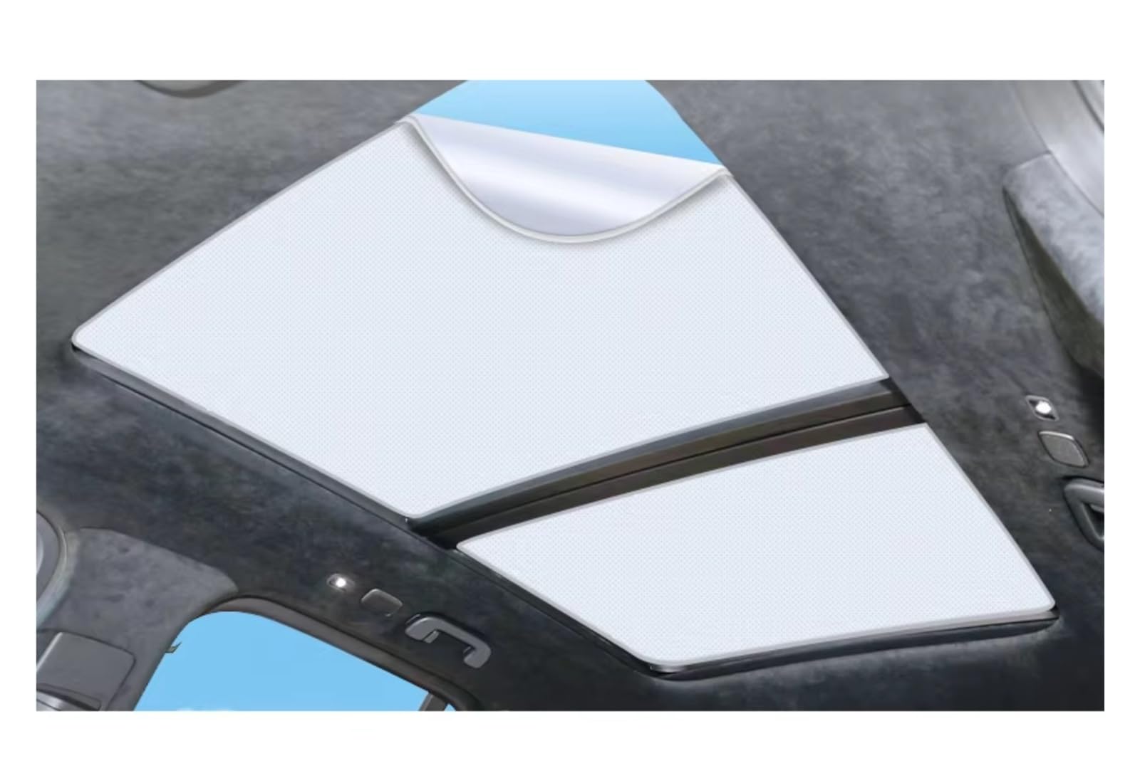 Sonnenschutz Auto Für JETOUR T2 Elektrostatische Adsorption Schiebedach Sonnenschirm Dachfenster Rollo Schattierung Aufkleber Auto Dach Sonnenschirm Frontscheibenabdeckung(2 x Beige) von Ropaix