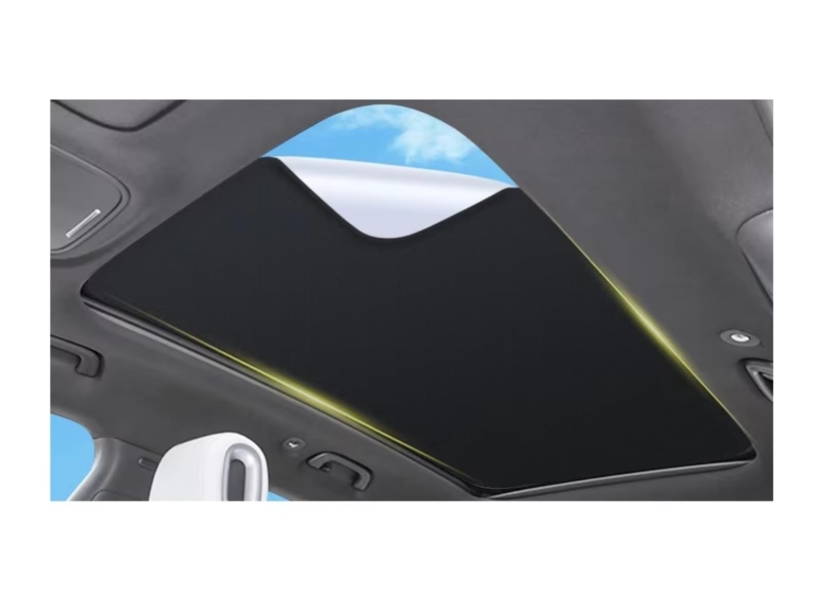Sonnenschutz Auto Für Polestar 3 2023 2024 2025 Wärmedämmung Dachfenster Aufkleber Auto Elektrostatische Adsorption Schiebedach Sonnenschirm Abdeckung Frontscheibenabdeckung(Schwarz) von Ropaix