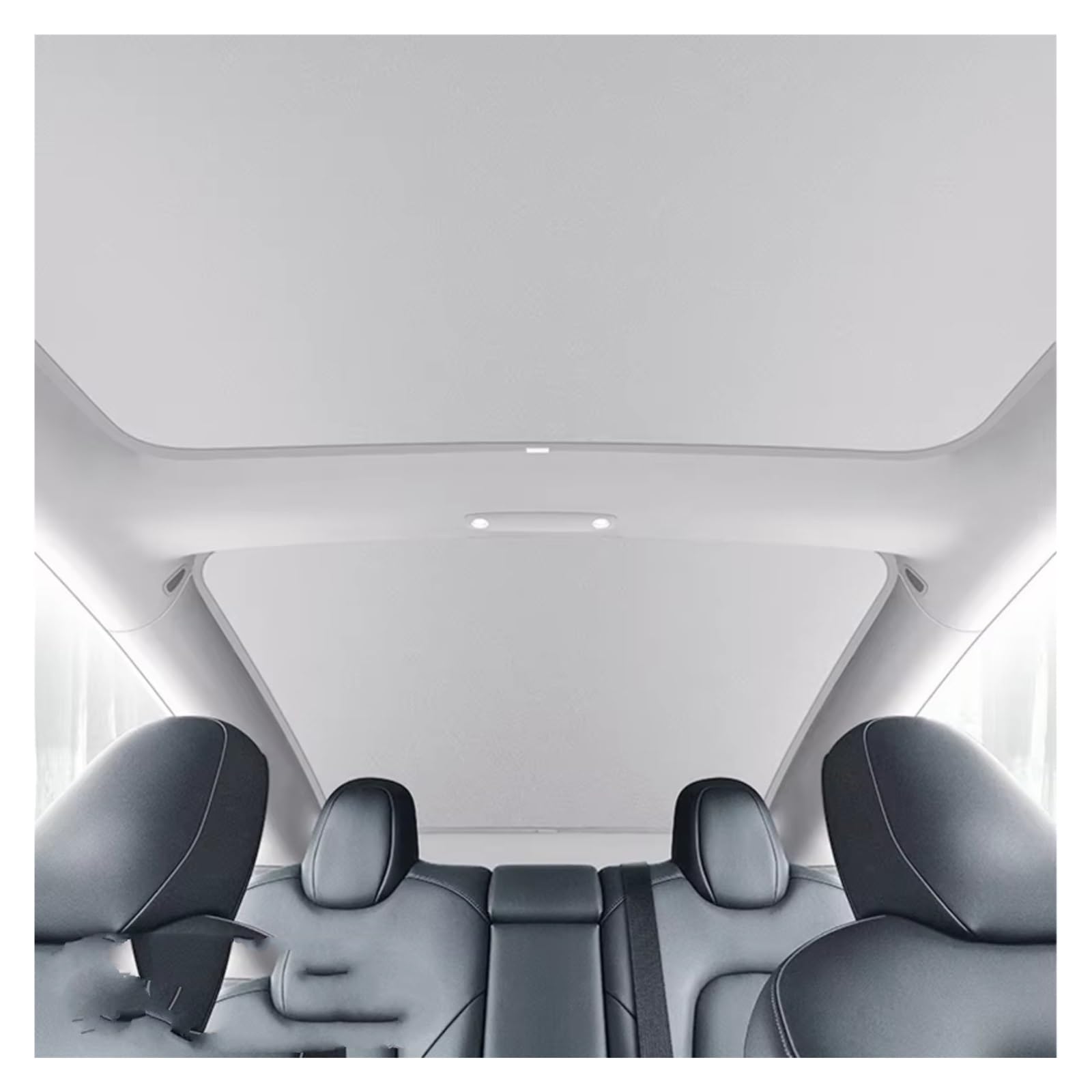 Sonnenschutz Auto Für Tesla Für Modell 3 Y 2021-2024 Upgrade EIS Tuch Schnalle Sonnenschutz Glas Dach Sonnenschirm Vorne Hinten Schiebedach Dachfenster Frontscheibenabdeckung(M3 White US 2021-23) von Ropaix