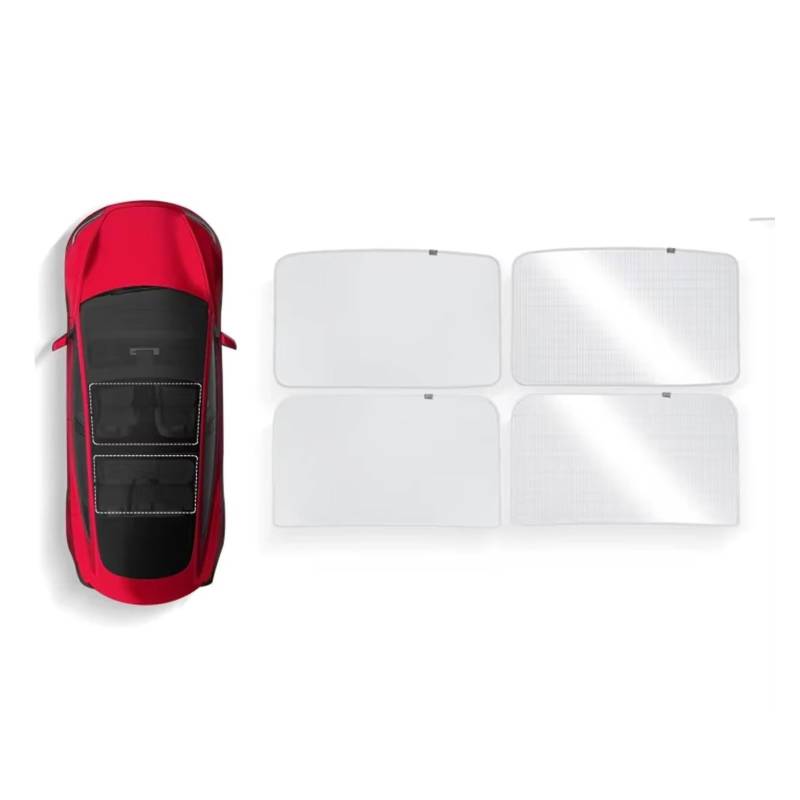 Sonnenschutz Auto Für Tesla Für Modell Y 3 Für Highland 2024–2020 Dach-Sonnenschutz, Schiebedach-Schatten, 2-in-1-Schicht-Sonnenschutz, UV-Schutz Frontscheibenabdeckung(M3 Gray) von Ropaix