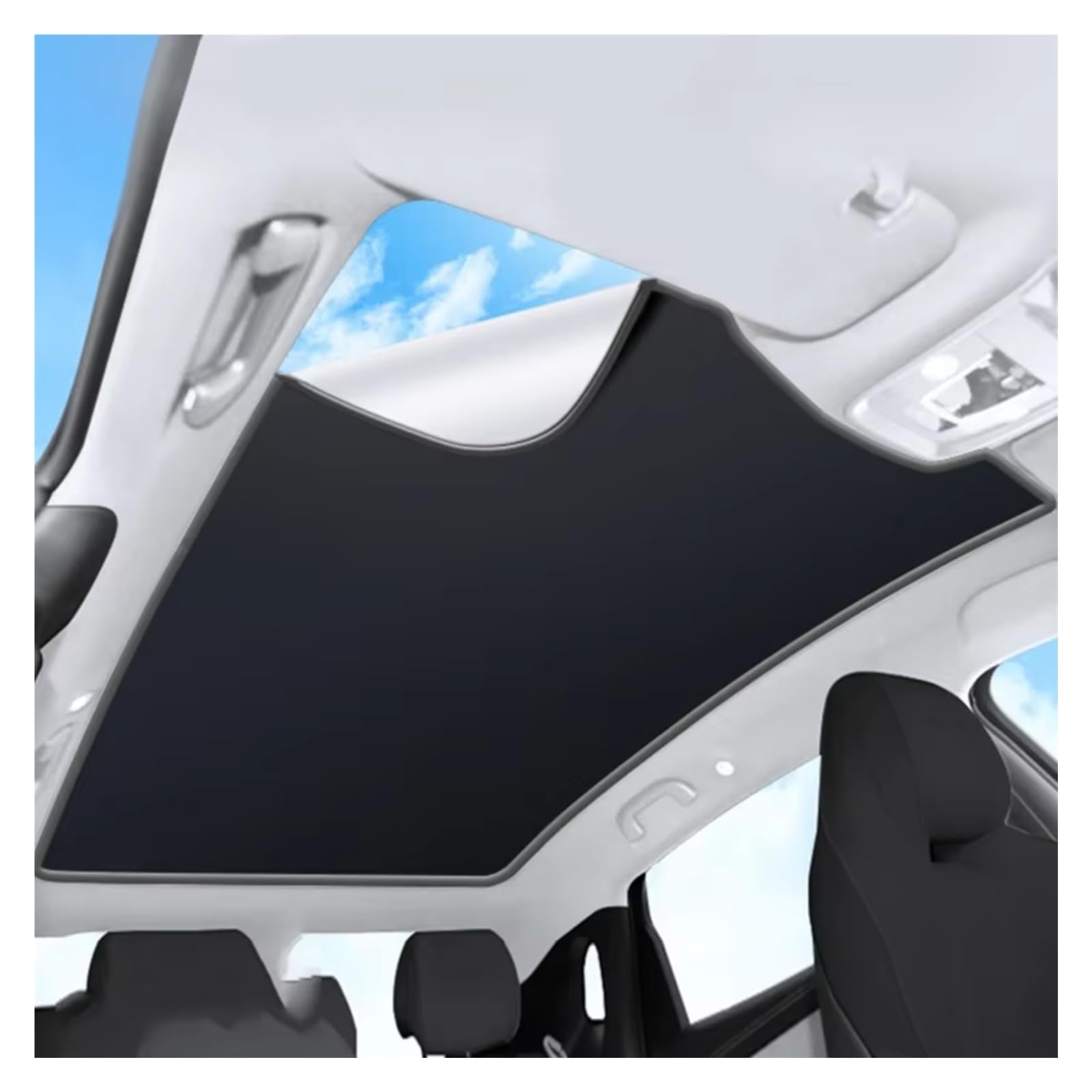 Sonnenschutz Auto Für XPENG P7 P7i 2020-2022 2023 Wärmedämmung Dachfenster Aufkleber Auto Schiebedach Sonnenschirm Frontscheibenabdeckung(Schwarz) von Ropaix