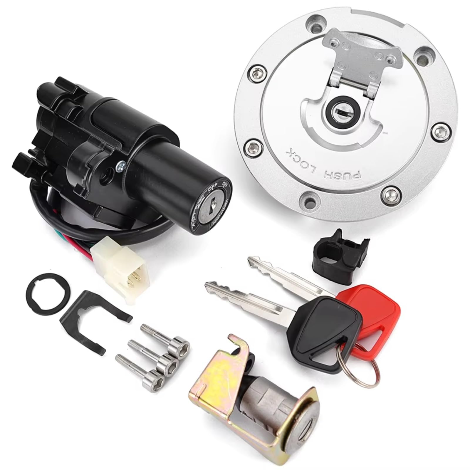 Zündschloss Motorrad Für CBR 600 F F4 F4i 600RR 900RR 1100XX / CB 600F 1100SF 400 750 / NT 650 700V Tankdeckel Zündschloss Sitzschloss Schlüssel Zündschalterbaugruppe Zündschloss Motorrad Für CBR 600 F F4 F4i 600RR 900RR 1100XX / CB 600F 1100SF 400 750 / NT 650 700V Tankdeckel Zündschloss Sitzschloss Schlüssel Zündschalterbaugruppe von Ropaix