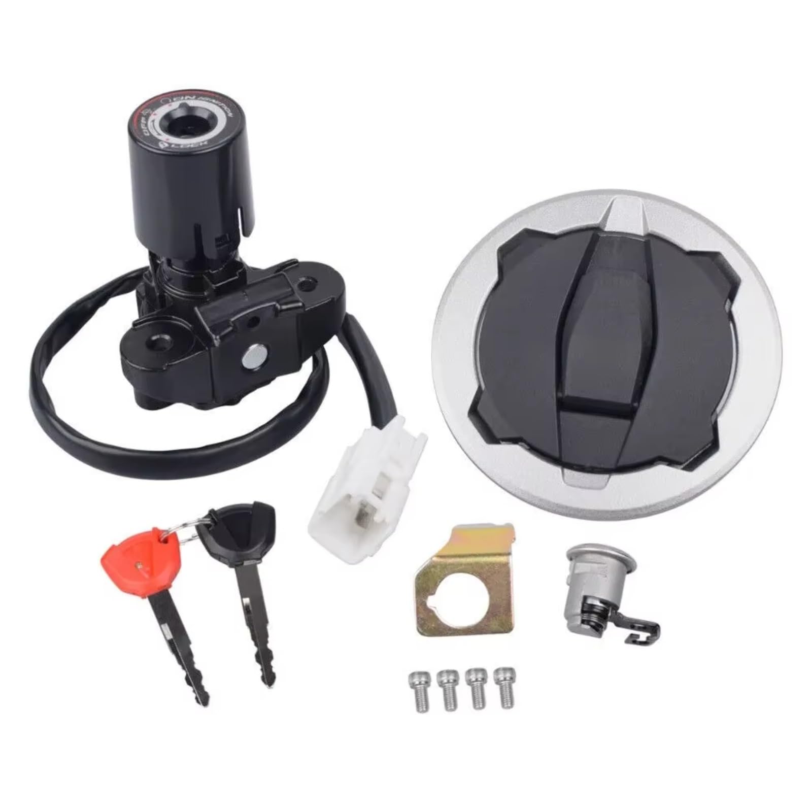 Zündschloss Motorrad Für Kawasaki 400 Z400 ZX400 2018-2024 Motorrad Zündschloss Kraftstoff Tankdeckel Schloss Schlüssel Set Zündschalterbaugruppe Zündschloss Motorrad Für Kawasaki 400 Z400 ZX400 2018-2024 Motorrad Zündschloss Kraftstoff Tankdeckel Schloss Schlüssel Set Zündschalterbaugruppe von Ropaix
