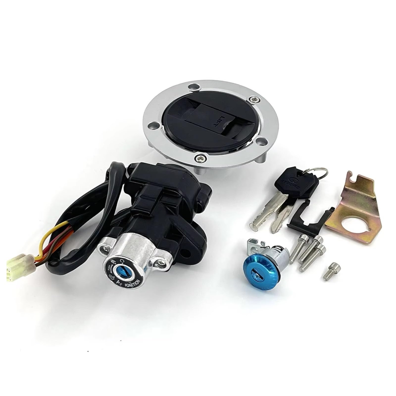 Zündschloss Motorrad Für Suzuki SV 650 650A 650S SF 4 Pins Motorrad Zündschloss Tankdeckel Cover Lock Set Schlüssel Zündschalterbaugruppe Zündschloss Motorrad Für Suzuki SV 650 650A 650S SF 4 Pins Motorrad Zündschloss Tankdeckel Cover Lock Set Schlüssel Zündschalterbaugruppe von Ropaix
