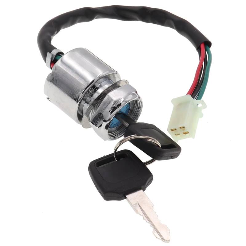 Zündschloss Motorrad Universal 4 Drähte ATV Quad Motorrad Zündschloss & Schalter Schlüssel Set Für 50cc 110cc-250cc ATVs Motorrad Go Kart Roller Etc Zündschalterbaugruppe von Ropaix