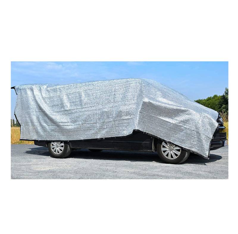 Schattennetz Auto Hund 4x6 m – Alu Hitzeschutz mit Ösen – UV-Sonnenschutznetz & luftdurchlässiges Alunetz 6x4 m – Schattennetz Camping, Urlaub, Sport – Aludecke Auto Alunetz 6x4 von Rosi's Barf-Glück