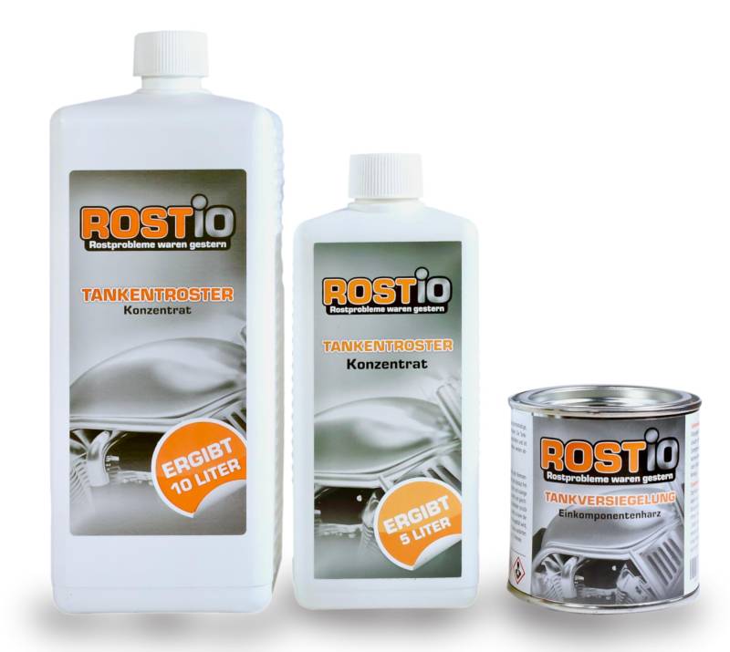Rostio 1,5 Liter Tankentroster Plus 250ml Tankversiegelung Set Tankentrostung von Rostio
