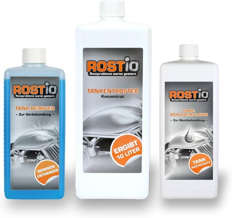 Rostio 1 Liter Tankentroster Plus 500 ml Tankreiniger und 500 ml Tank-Schutzemulsion von Rostio