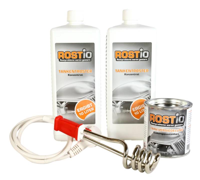 Rostio 2 Liter Tankentroster Plus 250ml Tankversiegelung Plus Tauchsieder Tanksanierung von Rostio