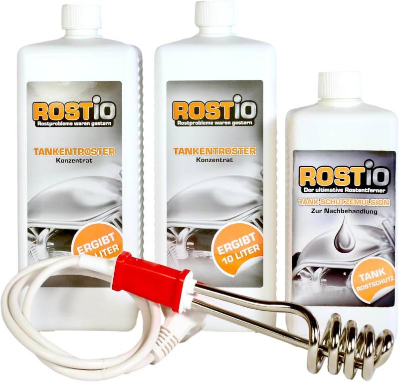 Rostio 2 Liter Tankentroster Plus 500ml Tank-Schutzemulsion Plus Tauchsieder von Rostio