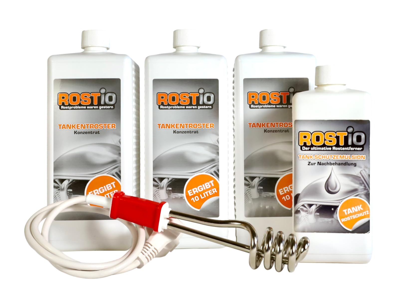 Rostio 3 Liter Tankentroster Plus 500ml Tank-Schutzemulsion Plus Tauchsieder von Rostio
