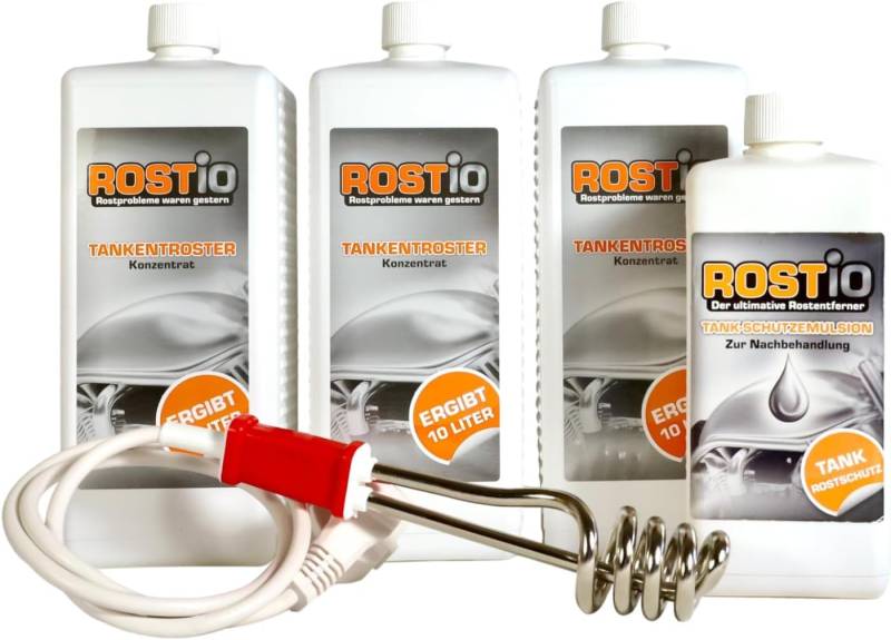 Rostio 3 Liter Tankentroster Plus 500ml Tank-Schutzemulsion Plus Tauchsieder von Rostio