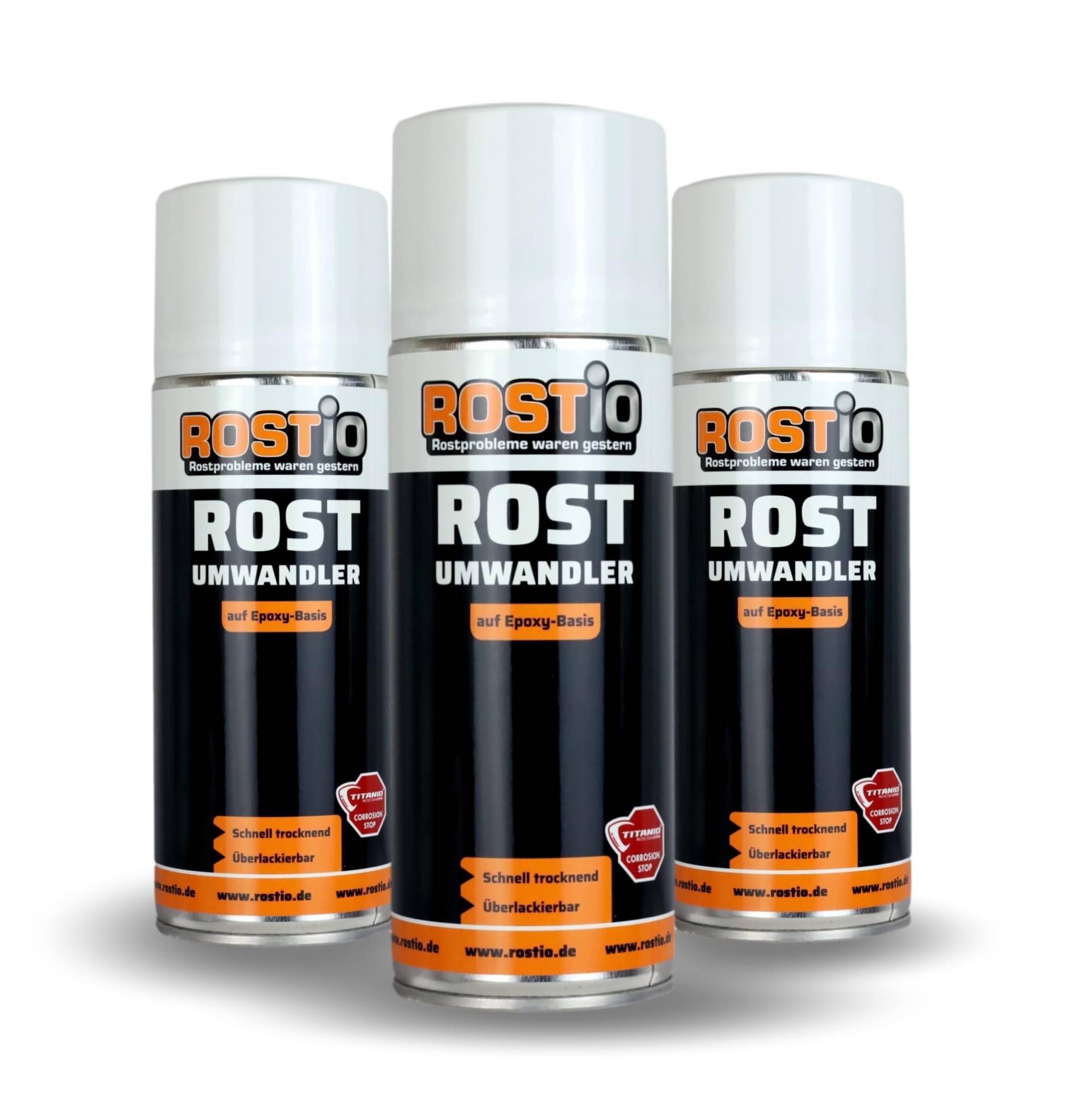 Rostio 3 x Epoxy Rostumwandler Spray 400ml Rostkonverter von Rostio