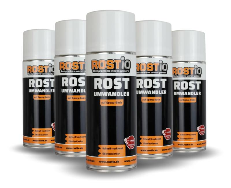 Rostio 5 x Epoxy Rostumwandler Spray 400ml Rostkonverter von Rostio