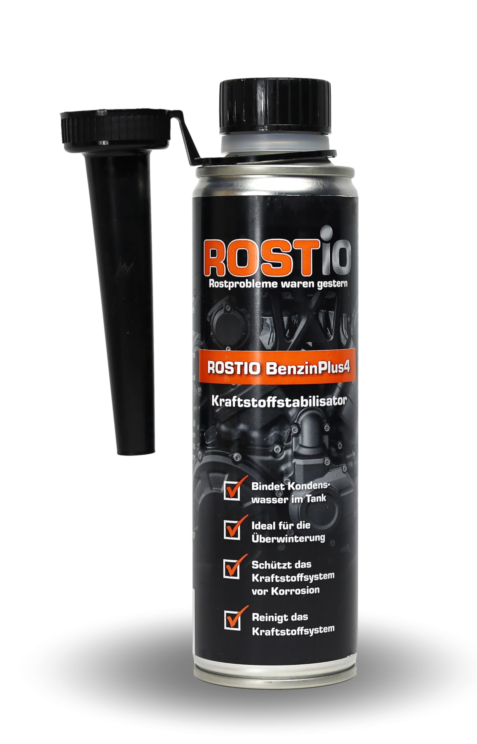 Rostio BenzinPlus4 - Benzin-Additiv | Kraftstoffstabilisator & Motor-Systemreiniger | Kraftstoff Motorreiniger | Reinigung von Einspritzdüsen & Ventilen, Größe: 1 Flasche von Rostio