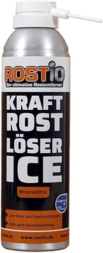 Rostio Kraft Rostlöser Spray Ice | Extrem Kraft Profi Rost-löser EIS für Schrauben | Muttern | Auto | Fahrrad (1 Stück) von Rostio