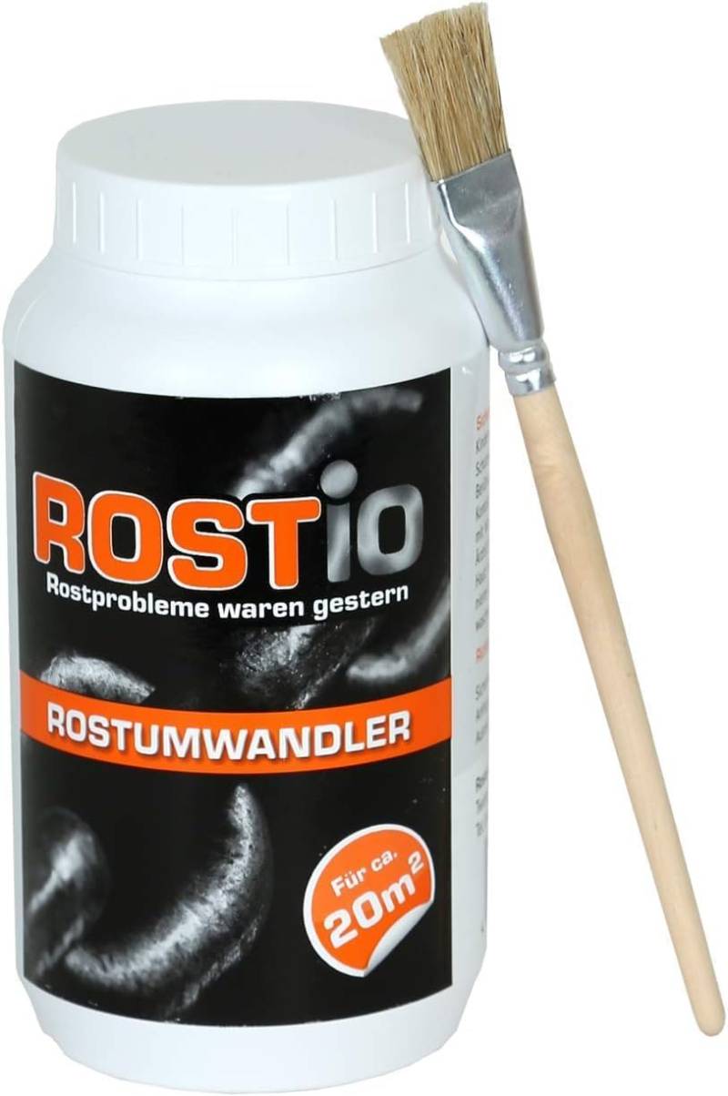 Rostio Rostumwandler & Grundierung | Hocheffektiver Rostkonverter mit Pinsel | 1 Liter (1 Stück) von Rostio