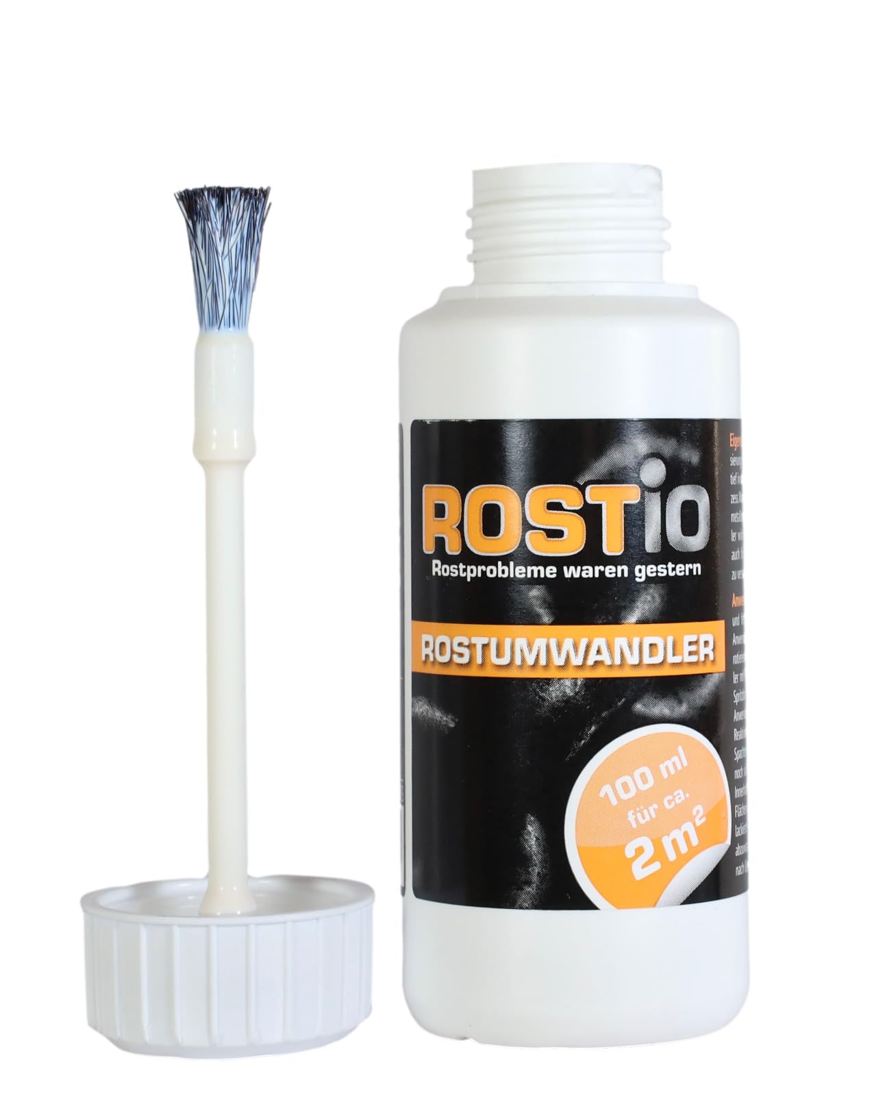 Rostio Rostumwandler & Grundierung | Rostkonverter mit Pinsel 100 ml, Größe: 1 Flasche von Rostio