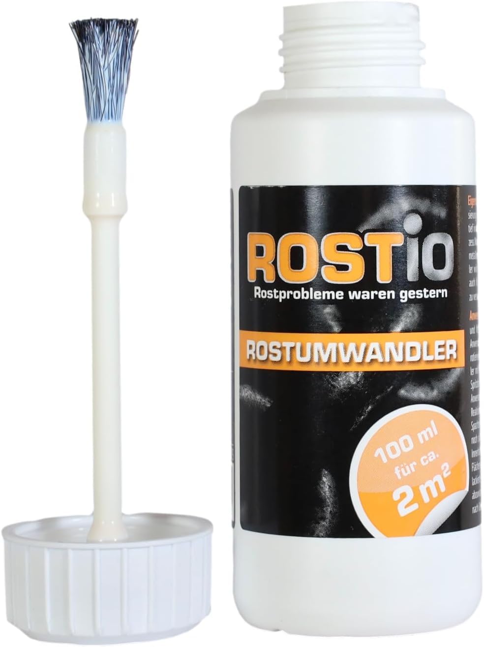 Rostio Rostumwandler & Grundierung | Rostkonverter mit Pinsel 100 ml, Größe: 1 Flasche Rostio Rostumwandler & Grundierung | Rostkonverter mit Pinsel 100 ml, Größe: 1 Flasche von Rostio