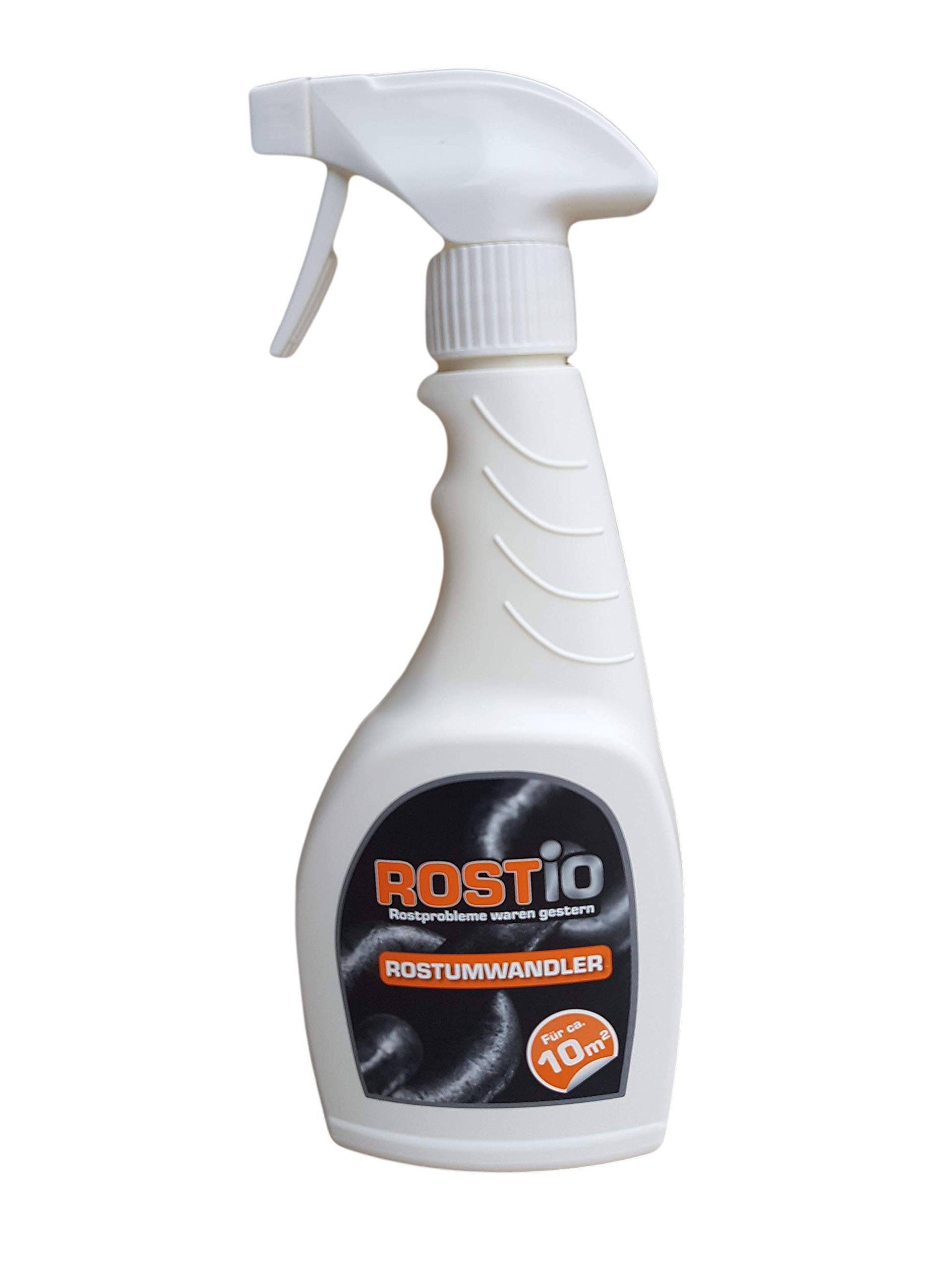 Rostio Rostumwandler & Grundierung Sprühflasche | Hocheffektives Rostkonverter Spray | 500 ml (1 Stück) von Rostio