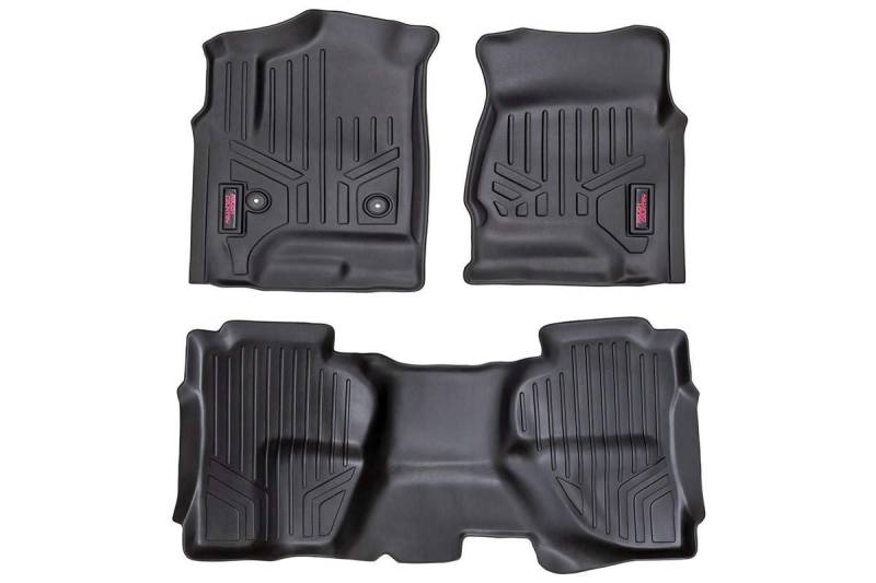 Grobe Country Bodeneinsätze (passend für 14-18 Chevy Silverado GMC Sierra - Doppelkabine - Vollkonsole, 1. / 2. Reihe - M-21412 von Rough Country