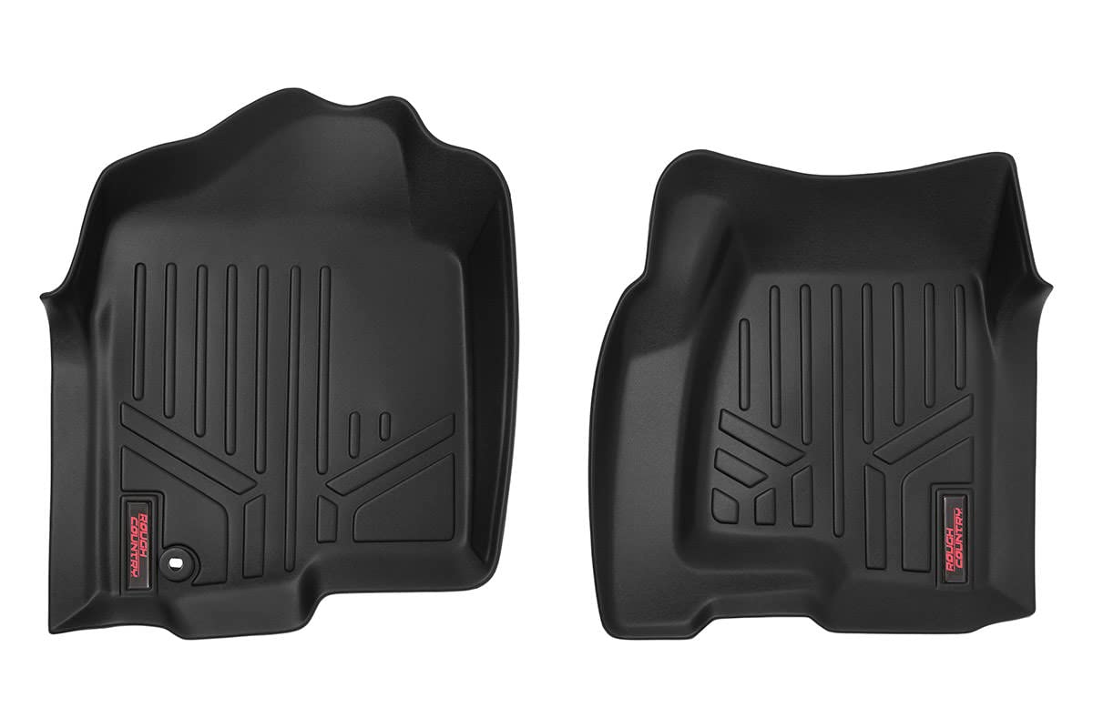 Rough Country Allwetter Fußmatten für Chevy Silverado & GMC Sierra 1500 (1999-06) & 2500 (2001-04) - rutschfeste, wasserdichte Flexible Fußmatte, Front-Set von Rough Country