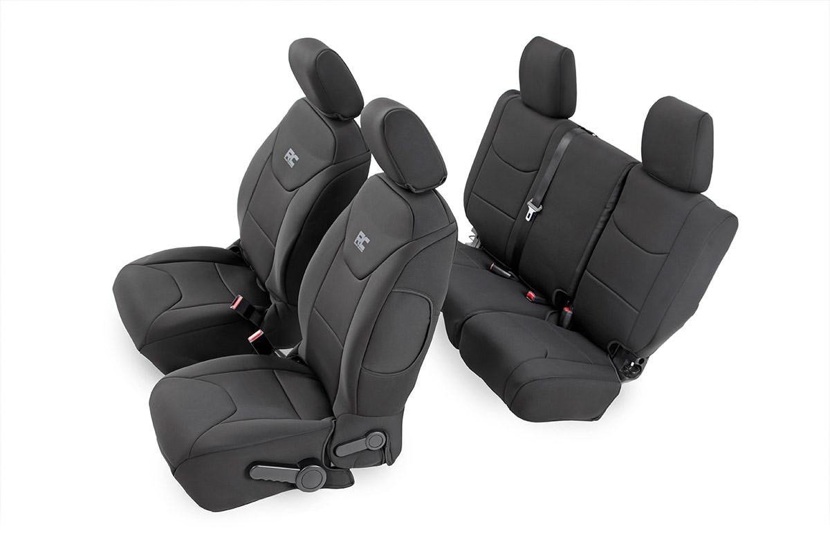 Rough Country Neopren-Sitzbezüge | (passend) 2013–2018 Jeep Wrangler JK 4DR | 1./2. Reihe | wasserabweisend | | 91004 von Rough Country