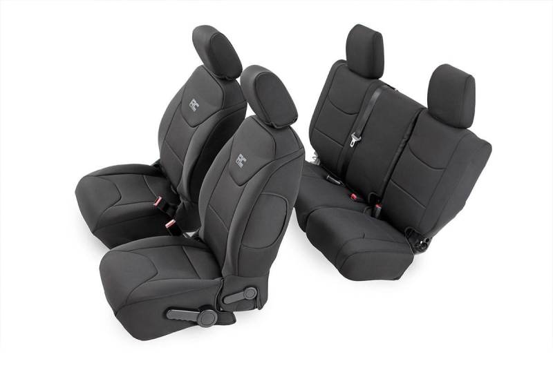 Rough Country Neopren-Sitzbezüge | (passend) 2013–2018 Jeep Wrangler JK 4DR | 1./2. Reihe | wasserabweisend | | 91004 von Rough Country