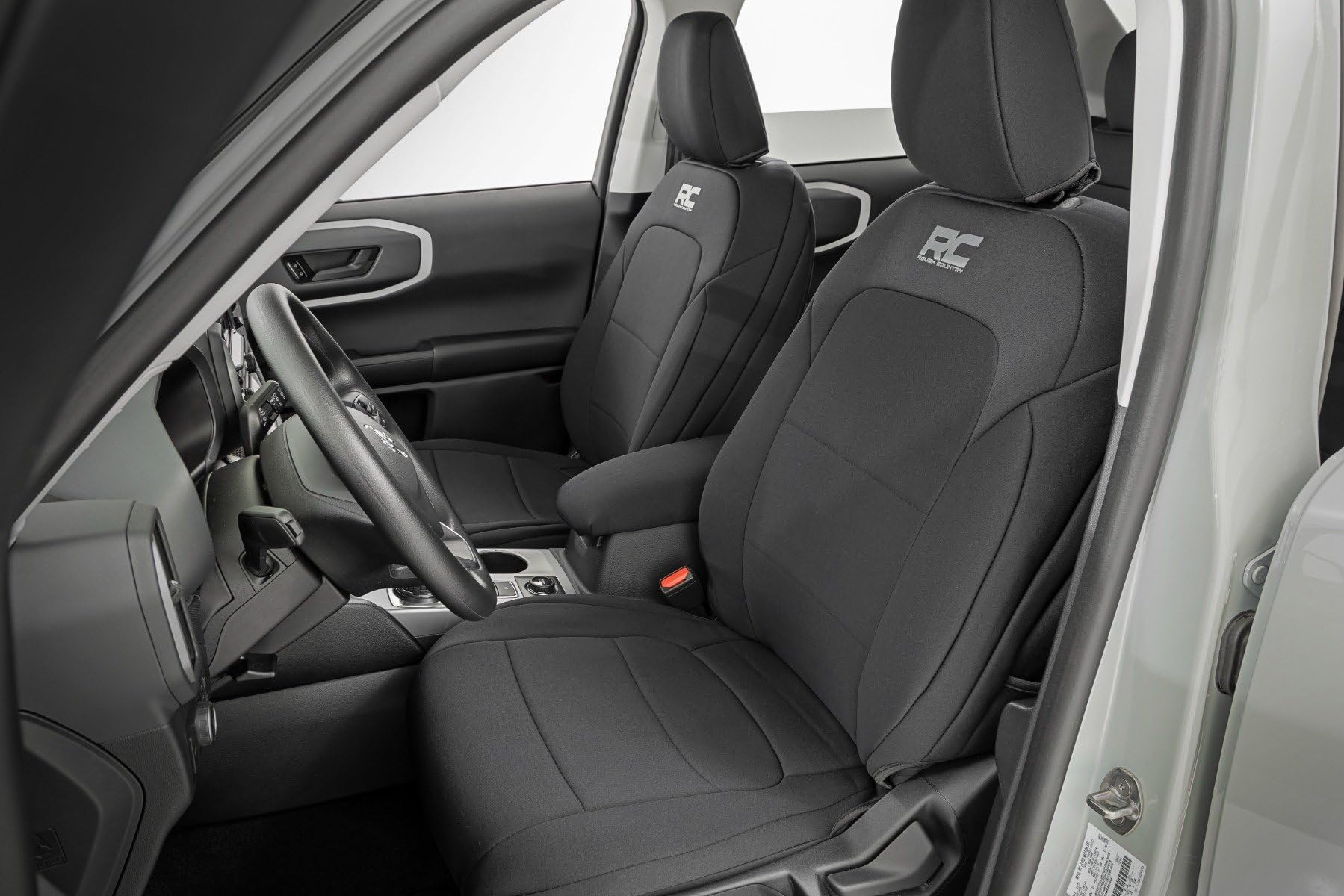 Rough Country Neopren-Sitzbezüge für Ford Bronco Sport 4WD (2021-2025), wasserdicht und UV-beständig, Schaumstoffpolsterung, Vorder- und Rücksitzbezug-Set von Rough Country