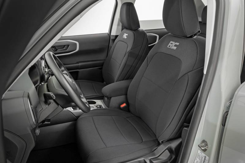 Rough Country Neopren-Sitzbezüge für Ford Bronco Sport 4WD (2021-2025), wasserdicht und UV-beständig, Schaumstoffpolsterung, Vorder- und Rücksitzbezug-Set von Rough Country