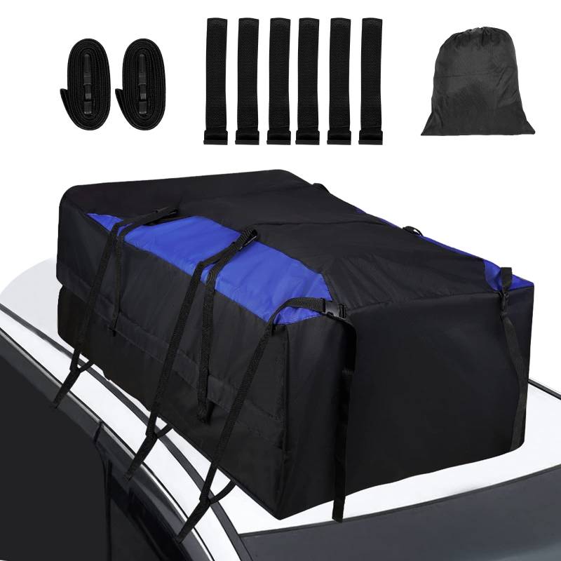 Groß Auto Dachbox XXXL, 580L Faltbare Wasserdicht Dachtasche Weiche Dachbox Dachkoffer für Auto Gepäckbox Wohnmobil Universal Dachgepäckträger Dach Tasche für alle Autos mit/ohne Gepäckträger von Rouzin