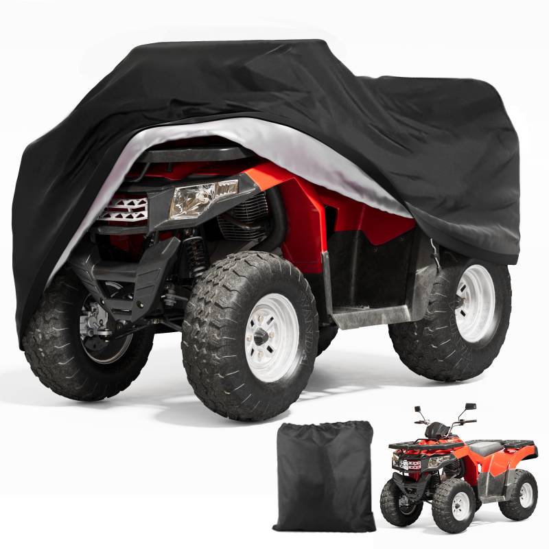 Quad Abdeckplane Wasserdicht XXL, Quad ATV Fahrzeug Abdeckung Outdoor 250x110x120cm, 420D Oxford Schutzhülle für Geländefahrzeuge, ATV Fahrzeuge Abdeckung Schutz Cover Winterfest von Rouzin