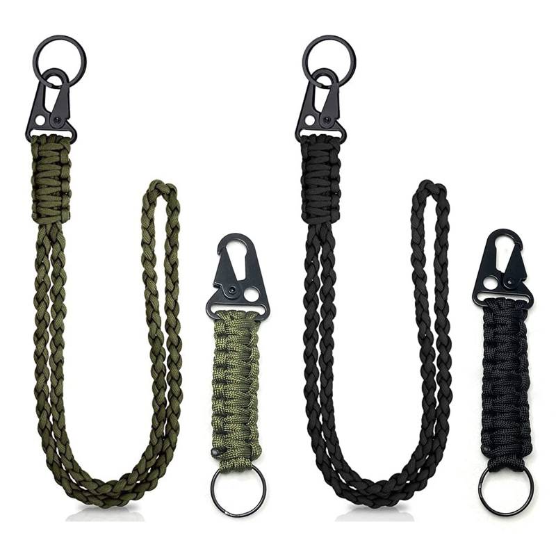 RoxNvm paracord schlüsselanhänger mit Karabiner, 4 Stück schlüsselanhänger paracord Lanyard, paracord anhänger für Schlüssel Messer Draussen Camping Wandern Rucksack Passen Männer Frau von RoxNvm