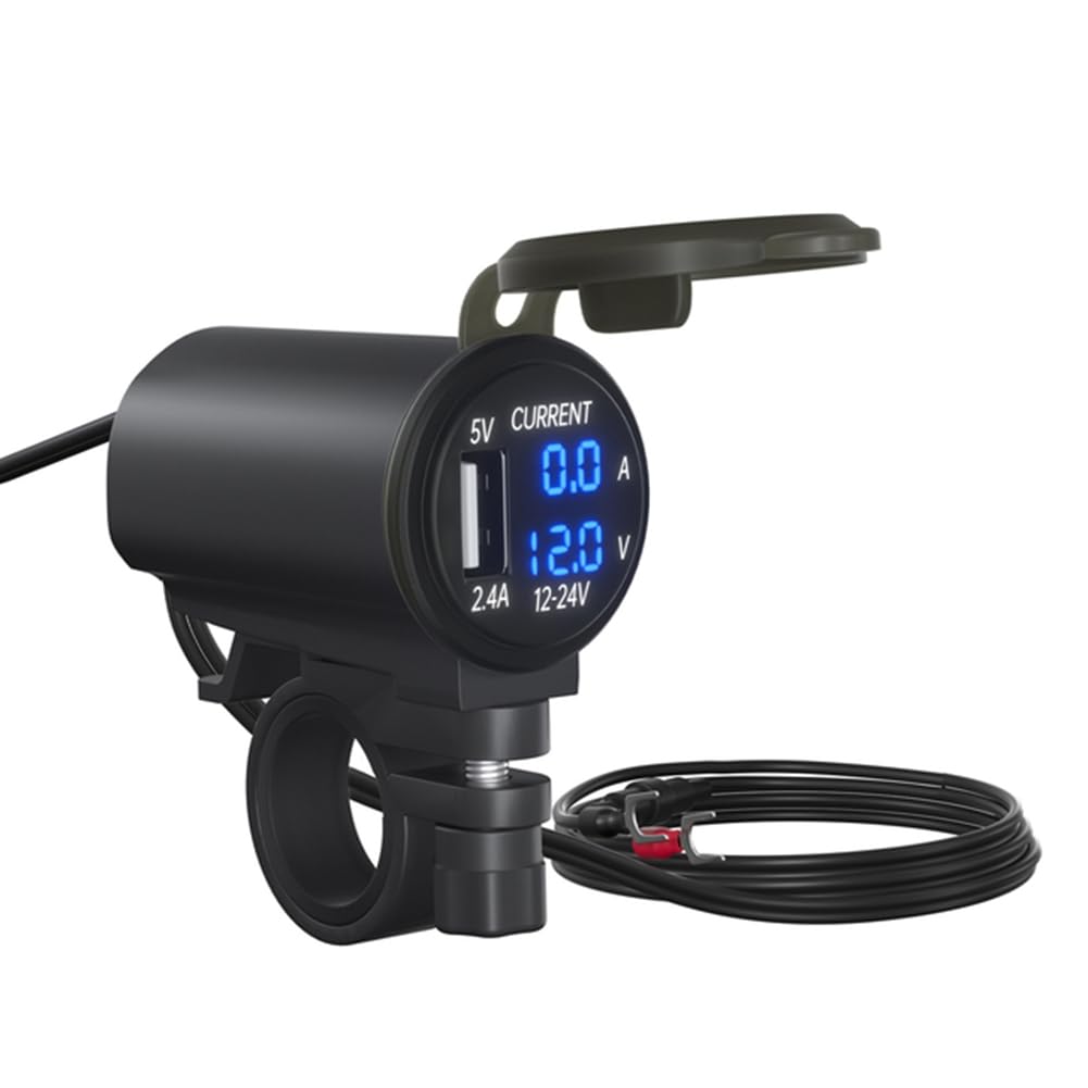 Roxvue 12-V-Motorrad-USB-Voltmeter-Schnellladegerät mit Schalter, wasserdichte Handy-Steckdose, Moto-Handystecker A Roxvue 12-V-Motorrad-USB-Voltmeter-Schnellladegerät mit Schalter, wasserdichte Handy-Steckdose, Moto-Handystecker A von Roxvue